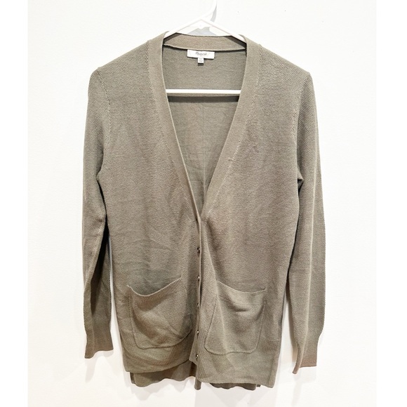Madewell Sweaters - Madewell cotton cardigan sweater olive green